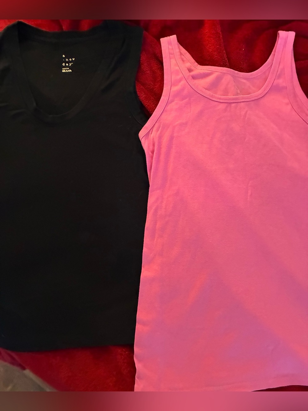 a new day Black and pink tank tops